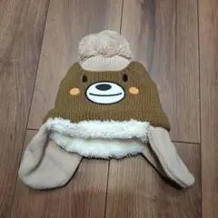 ベビー帽子 耳付き ブラウン 50〜54cm