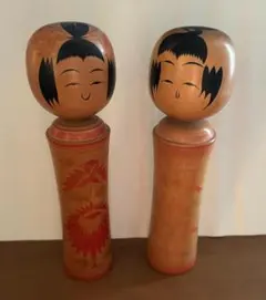 【値下げしました】伝統こけし 宮城県　鳴子系　2体セット　名入り