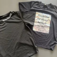 キッズ140 プリントTシャツ 黒 2枚セット