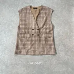 wcloset/ベスト/F/ベージュ/チェック/カジュアル/綺麗め/ダブルボタンのサムネイル