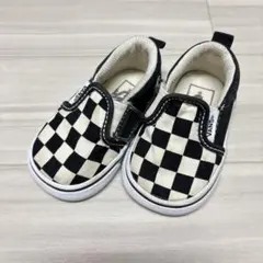 VANS バンズ キッズ スニーカー 12cm キッズ チェッカー スリッポン