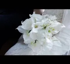 アーティシャルフラワー　ブーケ　ホワイト