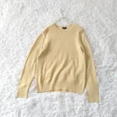 ユニクロ　カシミヤ100%クルーネックニットセーター 　M 　クリームイエロー