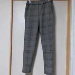 グンゼ♪チェック柄スラックス ブラック・ホワイトМサイズ