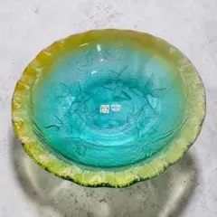 曽我ガラス 嵯峨の詩 ガラスボウル 大皿 24.5cm 花柄