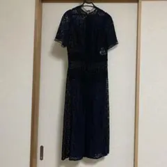 SNIDEL ミドルレースオケージョンワンピース　ネイビー