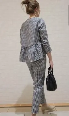 FENNEL ギンガムチェック上下セット