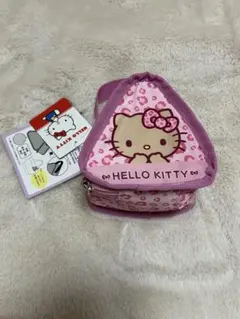 HELLO KITTY ヒョウ柄三角ポーチ 日焼けキティ アベイル
