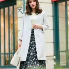 新品　any SiS　ノーカラースプリングコート　ライトコート　ライトグレー