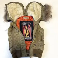 レア⭐︎極美品 AVIREX N-2B ダウンベスト ラクーンファー モモンガ