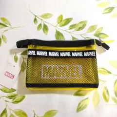PVC2ルームポーチ MARVEL メッシュポーチ イエロー