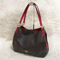 美品♡ COACH コーチ シグネチャー トートバッグ PVC 肩がけ 大容量