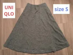 【UNIQLO】ウールブレンドフレアスカート グレー sizeS