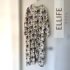 ELLIFE エリフェ 花柄 リネン ガウンワンピース ／No.030のサムネイル