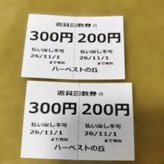 ハーベストの丘 遊具回数券 回数券のサムネイル