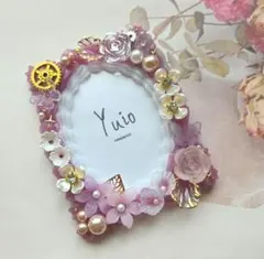 【SALE】ホイップデコ 硬質ケースデコ B8 パープル アンティーク フラワー