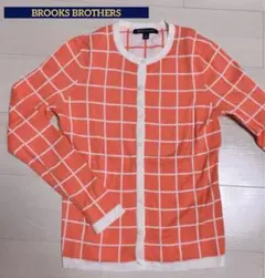 Brooks Brothers オレンジ チェック カーディガン XS