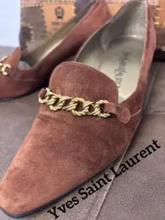 【希少】old Yves Saint Laurent スエードチェーンパンプス