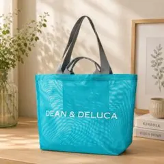 DEAN & DELUCA メッシュトートバッグ ターコイズ Lのサムネイル