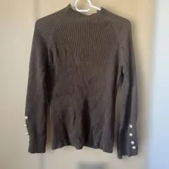 CINDIENDI シンディベンディ ブラウン リブ編み ニット 長袖