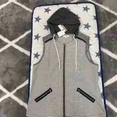 Hush Puppies フード付きストライプベスト L