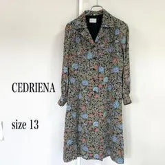 CEDRIENA 花柄ワンピース サイズ13 長袖　黒　ブラック