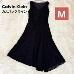 【美品】カルバンクライン 変形 フォーマルドレス ワンピース 黒 ４