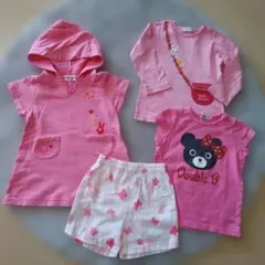 ミキハウスDouble.B ピンク トップス＆ショートパンツ セット
