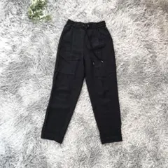 VIS【SS】黒 イージーパンツ ウエストゴム ドロスト ゆったり 楽ちん 人気