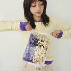 common gull products パックヘンリーロンTEE パープル　M ひとえふたえパックヘンリーロンTEE、芽心（Tシャツ/カットソー