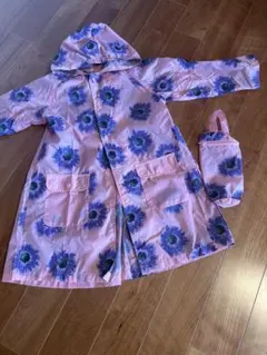 キッズ レインコート 長靴 セット 花柄