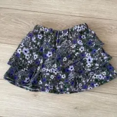 【週末限定100円割引!】BeBe フラワープリント フリルスカート 100cm