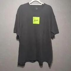 HUF Tシャツ ブラック ネオングリーン ボックスロゴ XXLのサムネイル