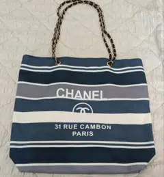 シャネルノベルティ　チェーントートバッグ　ブルー