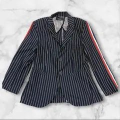 ZARA MAN テーラードジャケット ストライプ トリコロール　ネイビー　38のサムネイル