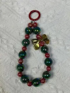 ビーズストラップ　クリスマス