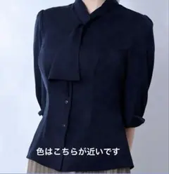 overE ループボウタイブラウス 96 ネイビー | Mercari