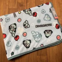 ハンギョドン　ブランケット　大きめ　85×115 総柄　ブルー　サンリオ