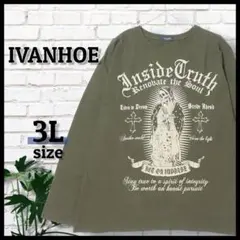 【IVANHOE】アイバンホー ロンT《3L》カーキ 長袖 死の聖母 スカル 綿