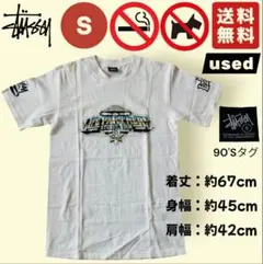 90s USA製 STUSSY Tシャツ S ホワイト オールドステューシー
