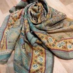 ETRO ペイズリー柄シルク＆ウール 大判ストール（週末値下げ中）