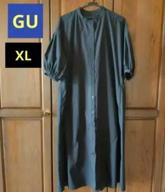 GU　ジーユー　シャツワンピース　ロングワンピース　ゆるダボ　ブラック　XL