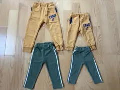 4点セット 長ズボン 8部丈 ラインズボン スウェット くま おそろい 2個差