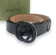 Gucci ブラック GGパターン ベルト