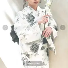 《美品》Dita 花柄 浴衣・帯・下駄セット フリーサイズ