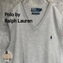 【人気カラー】ポロ ラルフローレン 薄手 コットン ニット ベスト 古着 制服
