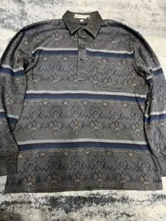 00's vintage 幾何学模様の長袖シャツ