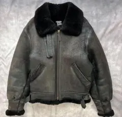 AVIREX B-3 フライトジャケット レザージャケット ムートン　黒　38