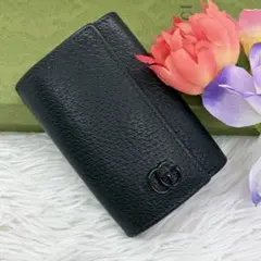 希少/美品✨グッチ キーケース 6連 レザー オールブラック