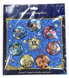 【ディズニー　ピンバッジ/カンバッジ】東京ディズニーシー　15周年記念　8種